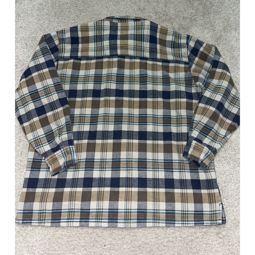 Vintage 90s Levi's Men's Heavyweight Flannel Shirt Shacket Size XL Blue Plaid